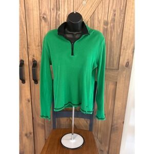 Lauren Ralph Lauren Active Green Ribbed Quarter Zip Pullover Sweater XL
